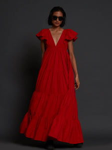Red Tiered Gown