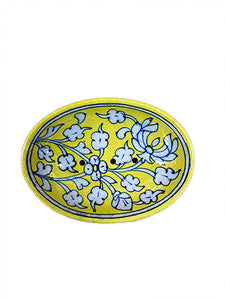 Blue Pottery Plates - Yellow