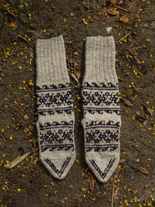 Lahauli Handknit Socks - White & Black