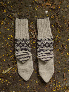 Lahauli Handknit Socks - White & Black